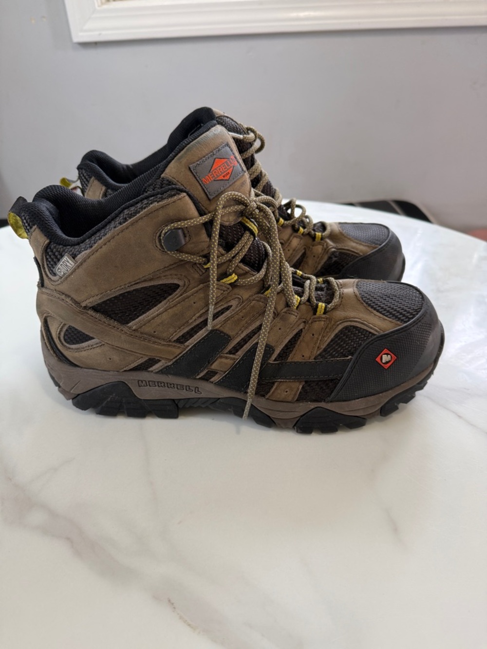 Merrell Men’s Moab 2 Brown and Black Men's Waterproof comp toe csa work Boots